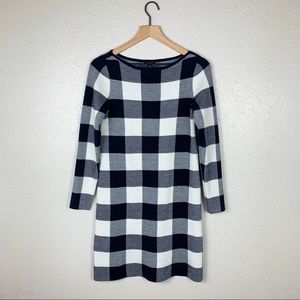 Ann Taylor petite buffalo plaid sweater dress